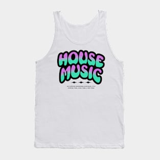 HOUSE MUSIC  - Bubble Outline Two Tone (black/teal/purple) Tank Top